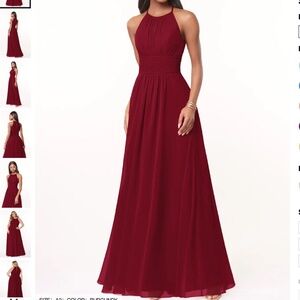 Womens New Azazie Bonnie Burgundy Bridesmaid Formal Dress Custom Size Extra Long